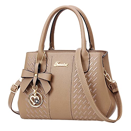 Grüne Handtaschen Große Umhängetasche Damen Klassische Europäische Und Amerikanische Mutter Handtasche mittleren Alters Taschen Organisator für Handtaschen Schwarz (Khaki,One Size) von Generisch
