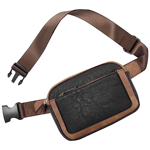 Gürteltasche für Damen, überall Crossbody, Hüfttasche, verstellbarer Riemen, veganes Leder, schlanke Bauchtasche für Damen, bronze, Einheitsgröße von Generisch