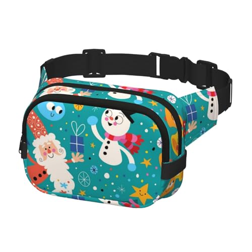 Gürteltasche für Damen und Herren, Gürteltasche für Laufen, Wandern, Sport, Weihnachten, Schneemann, Weihnachtsmann von Generisch