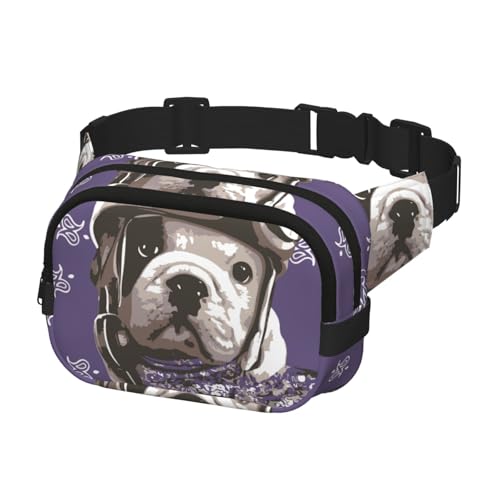 Gürteltasche für Damen und Herren, Gürteltasche für Workout, Laufen, Reisen, Hund im Schal von Generisch