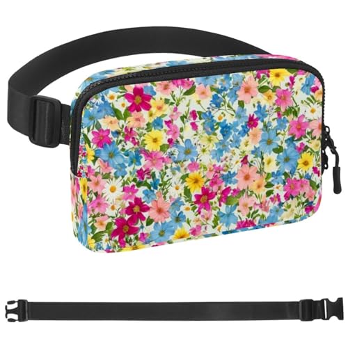 Gürteltasche für Damen und Herren, mit Blumenmuster, Nachtrosa, Mehrfarbig 10, 1.5x9.0x5.9in/4x23x15cm von Generisch