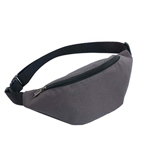 Gürteltasche für Herren, Unisex, Kuriertasche, Freizeittasche, Outdoor-Tasche, Sporttasche, modisch, 2019, Umhängetasche, Laufgürtel, Trinkgürtel, mit Wasserflaschenhalter, grau, Einheitsgröße von Generisch