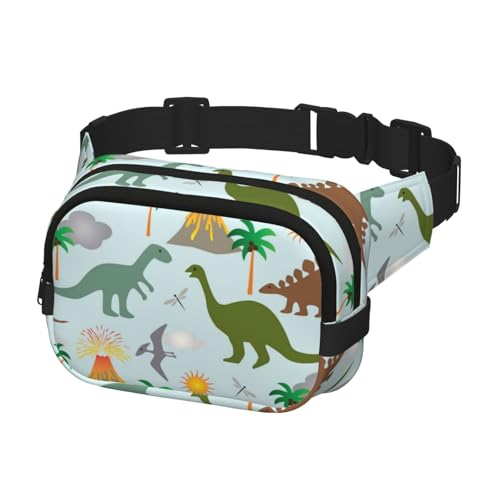 Gürteltasche für Herren, modische Umhängetasche, Bauchtasche für Damen, Hüfttasche, Dinosaurier und Vulkane von Generisch