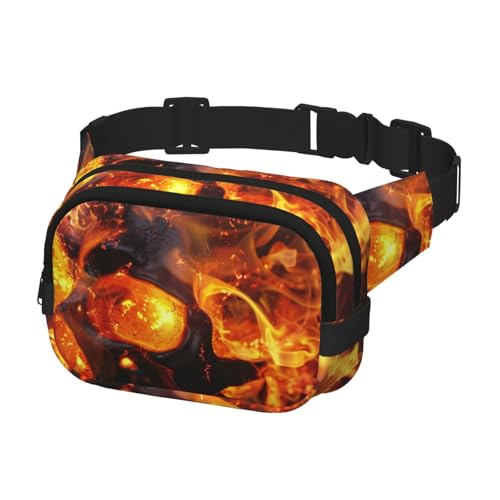 Gürteltasche für Herren und Damen, Gürteltasche, Hüfttasche für Laufen, Wandern, Sport, Totenkopf-Motiv, mehrfarbig, Einheitsgröße, Geldgürtel von Generisch