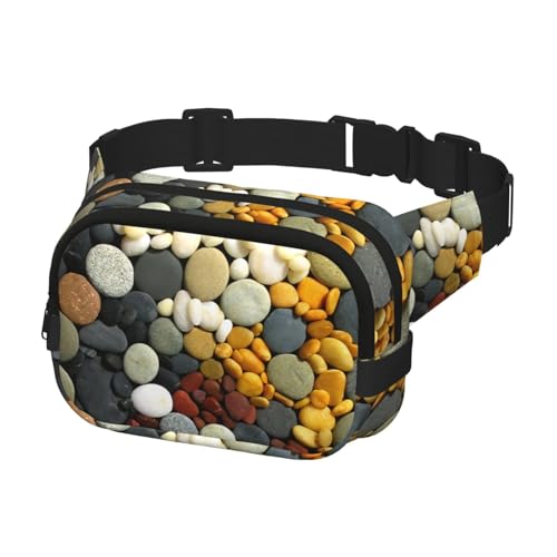 Gürteltasche für Laufen, Damen, Herren, Crossbody-Gürteltasche, Bauchtasche für Reisen, Workout, Wandern, Cool Circle Pebble Cobblestones von Generisch