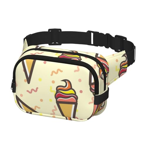 Gürteltasche für Laufen, Damen, Herren, Crossbody-Gürteltasche, Bauchtasche für Reisen, Workout, Wandern, Eiswaffel von Generisch