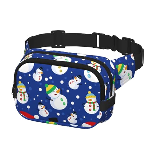 Gürteltasche für Laufen, Damen, Herren, Crossbody-Gürteltasche, Bauchtasche für Reisen, Workout, Wandern, Frohe Weihnachten, niedlicher Schneemann, Tanzen von Generisch