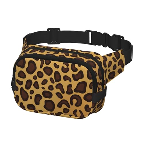 Gürteltasche für Laufen, Damen, Herren, Crossbody-Gürteltasche, Bauchtasche für Reisen, Workout, Wandern, Leopardenmuster von Generisch