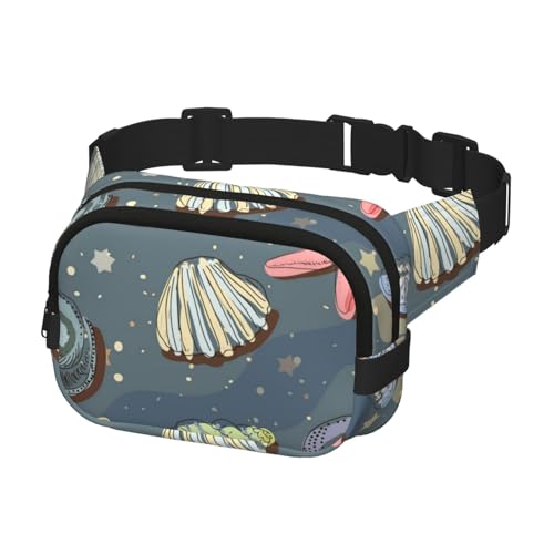 Gürteltasche für Laufen, Damen, Herren, Crossbody-Gürteltasche, Bauchtasche für Reisen, Workout, Wandern, Muscheln von Generisch