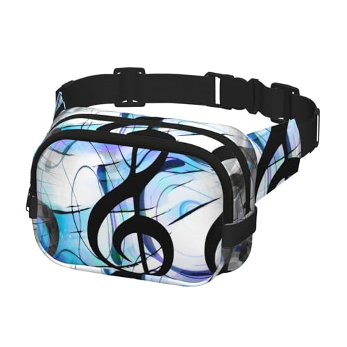 Gürteltasche für Laufen, Damen, Herren, Crossbody-Gürteltasche, Bauchtasche für Reisen, Workout, Wandern, Musiknoten und Notenschlüssel von Generisch