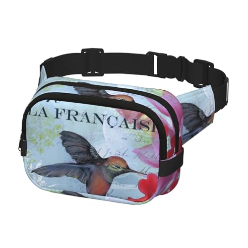 Gürteltasche für Laufen, Damen, Herren, Crossbody-Gürteltasche, Bauchtasche für Reisen, Workout, Wandern, britischer Stil, Kolibri von Generisch