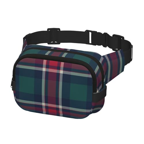 Gürteltasche für Laufen, Damen, Herren, Crossbody-Gürteltasche, Bauchtasche für Reisen, Workout, Wandern, kariert, diagonale Stoffstruktur von Generisch