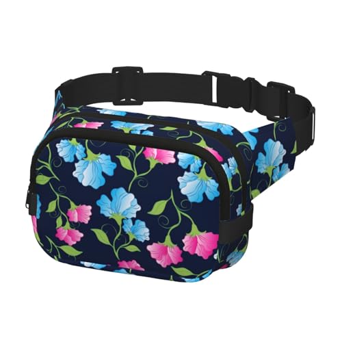 Gürteltasche für Laufen, Damen, Herren, Crossbody-Gürteltasche, Bauchtasche für Reisen, Workout, Wandern, süßes Erbsenblumenmuster von Generisch
