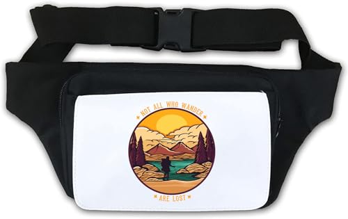 Gürteltasche mit Aufschrift "Not All Who Wander are Lost", Weiß von Generisch