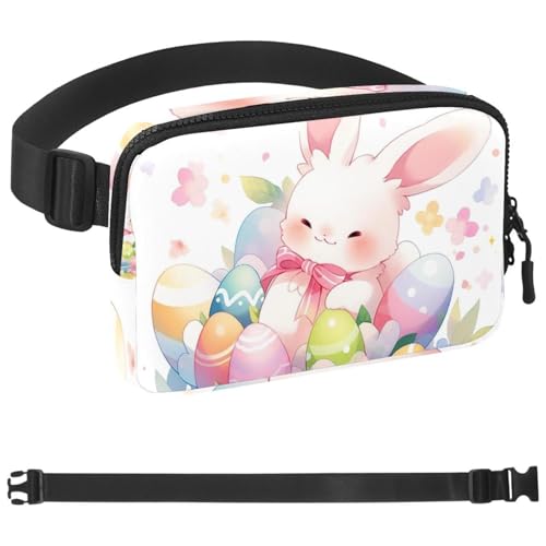 Gürteltasche mit Cartoon-Osterei-Hasen-1820 für Damen und Herren, Gürteltasche mit verstellbarem Riemen, modische Umhängetasche für Reisen, Outdoor, Laufen, Wandern, mehrfarbig, mehrfarbig, von Generisch