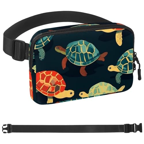 Gürteltasche mit Meeresschildkröten-Muster, Gürteltasche für Damen und Herren, Gürteltasche mit verstellbarem Riemen, modische Umhängetasche für Reisen, Outdoor, Laufen, Wandern, mehrfarbig, von Generisch