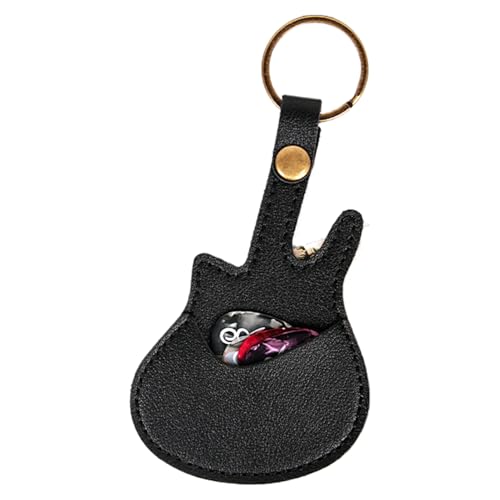 Guitar Pick Case, Guitar Pick -Halter Keychains, PU Leder Plectrums Bag, Tragbarer Plectrum Organizer Ledertasche für Musiker, Musikspieler von Generisch