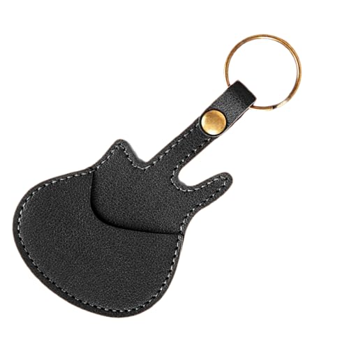Guitar Pick Halter Case, Gitarren -Pick -Tasche, Gitarrenpickelhalter mit Keyring, Tragbarer Plectrum Organizer Ledertasche für Musiker, Musikspieler von Generisch