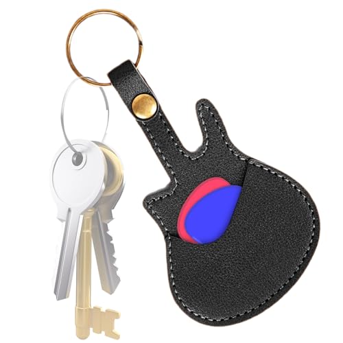 Guitar Pick -Halter Keychains, Guitar Pick Holder Case | Picks Storage Pouch Box - Tragbarer Plectrum Organizer Ledertasche für Musiker, Musikspieler von Generisch
