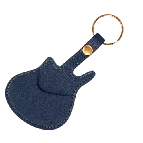 Guitar Pick -Tasche Schlüsselkette - Leder -Gitarren -Pick -Halter Mit Keychain -Gitarren -Pick -Halter Mit Keyring | U Leder -Plectrums Aufbewahrungstasche | Tragbarer Plectrum Organizer Ledertasche von Generisch