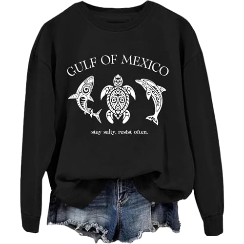 Gulf Of Mexico Sweatshirt, Lustiges Gulf Of Mexico Stay Salty And Resist Sweatshirts, Unisex, Schwarz , M Gulf Of Mexico Sweatshirt, Lustiges Gulf Of Mexico Stay Salty And Resist Sweatshirts, Unisex, Schwarz , M von Generisch