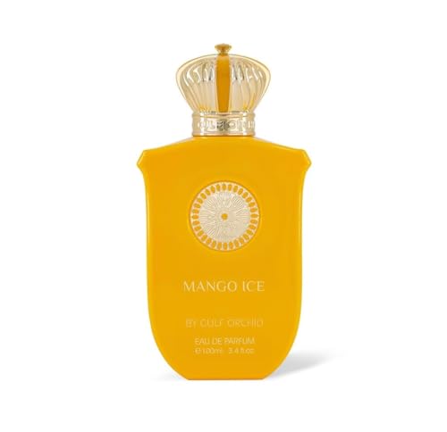 Gulf Orchid Mango Ice Eau de Parfum 100ml – Fruchtig-süßer Unisexduft mit Mango, Rhabarber & Vanille – Gourmand-Parfum mit Ingwer, Amber & Karamell – Sommerduft mit exotischer Note von Generisch