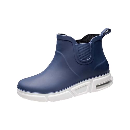 Gummi Stiefeletten Damen Stiefel Wasserdicht Männer Regen Slip Casual Schuhe Kurz Auf Stiefel Wasser Ankle Outdoor Männer Casual Schuhe Herren Speed (Blue,42) von Generisch