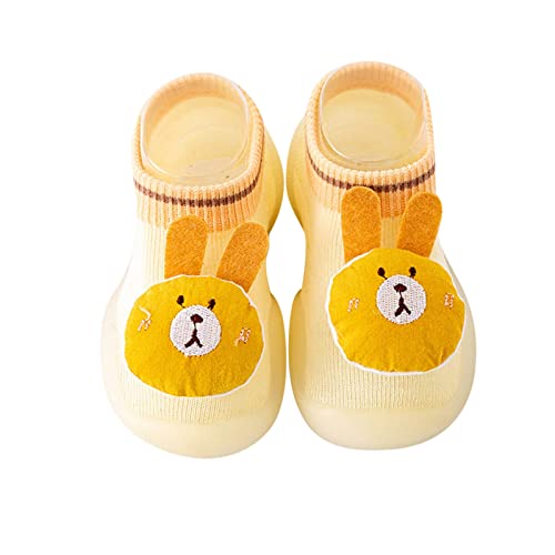 Gummisohle Baby Jungen Mädchen Kleinkindschuhe Tier Cartoon Socken Schuhe Kleinkind Fleece WarmThe Floor Socken Rutschfeste Prewalker Hausschuhe (Beige, 23 Toddler) von Generisch