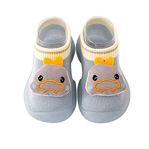 Gummisohle Baby Jungen Mädchen Kleinkindschuhe Tier Cartoon Socken Schuhe Kleinkind Fleece WarmThe Floor Socken Rutschfeste Prewalker Hausschuhe (Blue, 22.5 Toddler) von Generisch