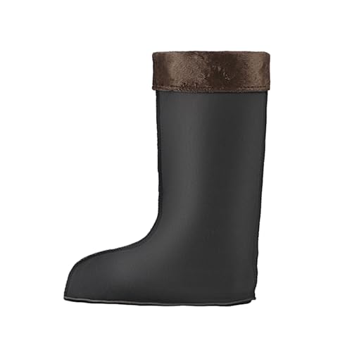 Gummistiefel 38 Damen Stiefel Weiter Schaft Autumn And Winter Rain Boots Men'S Cotton Cover Men And Women Plus Velvet Thick Warm Cold Proof Rain Boots Rubber Shoes Cotton Automatischer (Black,44) von Generisch