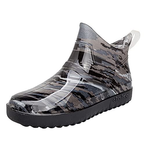 Gummistiefel 38 Wasserdichte Schuhe Damen Wasser Casual Proof Herren Stiefel Schuhe Rutschfeste Arbeit Regen Küche Slip On Herrenstiefel Herren Classic (Black,39) von Generisch
