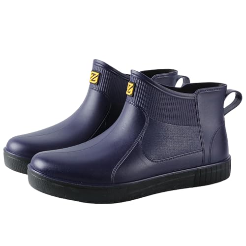 Gummistiefel Bunt Damen wasserdichte Boots Herren Regenstiefel Outdoor rutschfeste Gummistiefeletten Regenstiefeletten Damen Gummistiefel Wetterfeste Schuhe (Blue,36) von Generisch