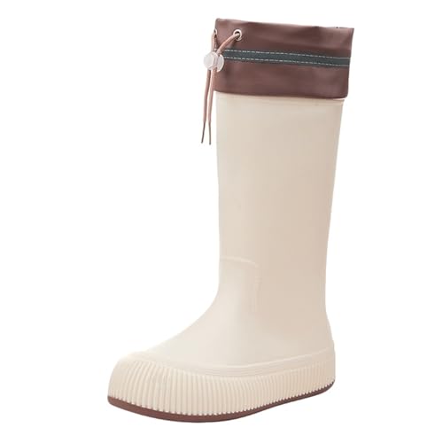 Gummistiefel Bunt Damen Wetterfeste Schuhe Short Rain Boots for Womens Ankle Rainboot Garden Boot Ladies Rubber Outside Work With Comfort Damen Schuhe 44 (White,40) von Generisch