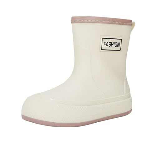 Gummistiefel Damen，Mode AußEnbereich Schlupfstiefel，Halbhoch Regenstiefel，Wasserdicht Rutschfest Regenschuhe，Leichte Outdoor Arbeitsschuhe，Bequem Atmungsaktiv Gummischuhe，Angelstiefel von Generisch
