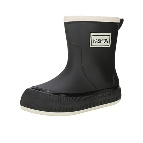 Gummistiefel Damen，Mode AußEnbereich Schlupfstiefel，Halbhoch Regenstiefel，Wasserdicht Rutschfest Regenschuhe，Leichte Outdoor Arbeitsschuhe，Bequem Atmungsaktiv Gummischuhe，Angelstiefel von Generisch