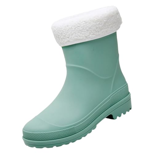 Gummistiefel Damen 43 Stallschuhe Wasserdicht Short Rain Boots for Womens Ankle Rainboot Garden Boot Ladies Rubber Outside Work With Comfort Schuhe Damen Rot 97 (Green,39) von Generisch