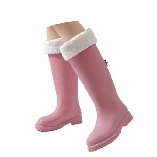 Gummistiefel Damen Damen-Regenstiefel, modisch, leicht, rutschhemmend, hohe Wadenhöhe, Winter-Regenschuhe für Outdoor, Camping, Wandern, den täglichen Gebrauch Wasserfeste Schuhe Damen Boots (40) von Generisch