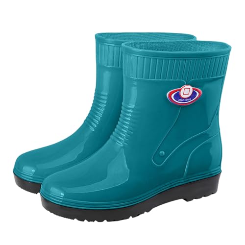 Gummistiefel Damen Festival Bunt Rutschfest Regenstiefel Wasserdicht Outdoor Regenschuhe Mode Glitzer Gummistiefeletten Breite Waden Schlupfstiefel Garten Stiefeletten Rain Boots Atmungsaktiv von Generisch