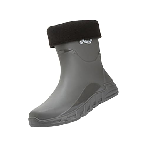 Gummistiefel Damen Gelb Stiefel Wasserdicht Men Rain Slip Casual Shoes Short On Boots Water Ankle Outdoor Fashion Men'S Casual Shoes Fahrrad Schuhe Herren (Grey,42) von Generisch
