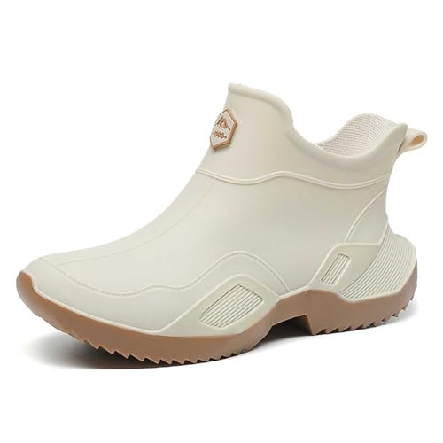 Gummistiefel Damen Halbhoch Für Garten Transparent Regenschuhe Sommer wasserdichte Weit Regenstiefel Halbhoch Leicht rutschfest Gartenschuhe Reitstiefel Stiefeletten von Generisch