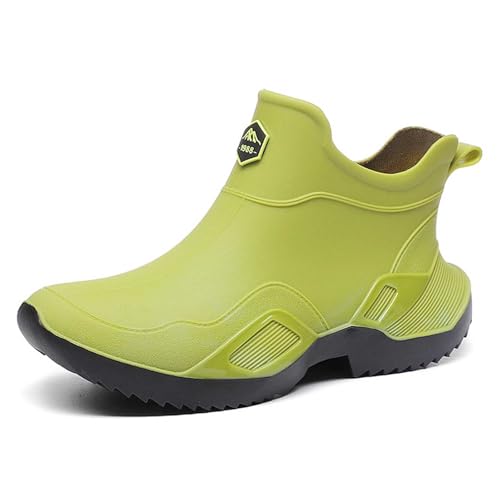 Gummistiefel Damen Halbhoch Für Garten Transparent Regenschuhe Sommer wasserdichte Weit Regenstiefel Halbhoch Leicht rutschfest Gartenschuhe Reitstiefel Stiefeletten von Generisch