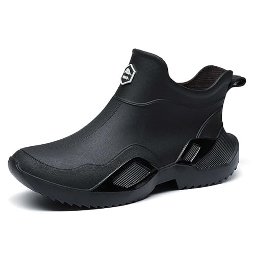 Gummistiefel Damen Halbhoch Für Garten Transparent Regenschuhe Sommer wasserdichte Weit Regenstiefel Halbhoch Leicht rutschfest Gartenschuhe Reitstiefel Stiefeletten von Generisch