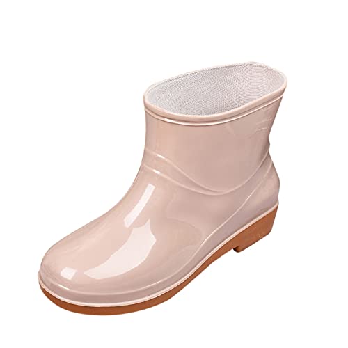 Gummistiefel Damen Halbhoch Wasserdicht Regenstiefel Bequeme Regenschuhe Rutschfester Gartenschuhe Outdoor Einfarbig Stiefel Gummistiefeletten Für Garten Und Regen Freizeitstiefel Gummistiefeletten von Generisch