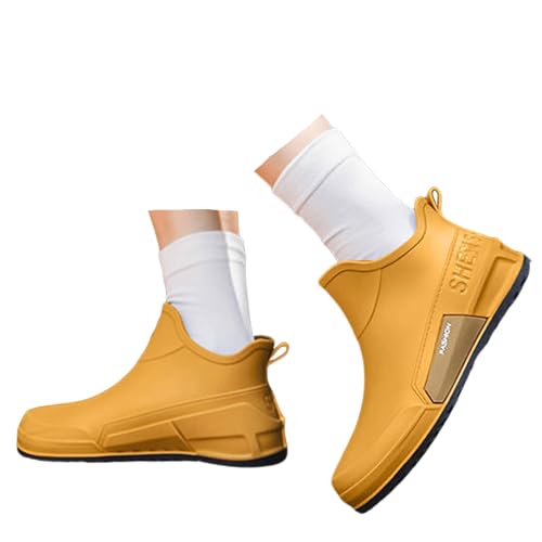 Gummistiefel Damen Herren Halbhoch rutschfest Wasserdicht Regenstiefel Kurze Stiefel Atmungsaktive Gummistiefel Einfarbig Bequeme Leicht Stiefeletten Sommerstiefeletten von Generisch