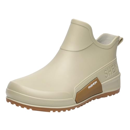 Gummistiefel Damen Herren Herbst Winter Regenstiefel Atmungsaktiv Wasserschuhe Flach rutschfest Kurze Stiefel Wasserdicht Halbhoch Barfuss Stiefel Gartenschuhe für Arbeit Angeln Küche von Generisch