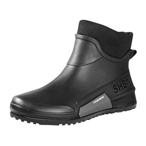 Gummistiefel Damen Herren Herbst Winter Regenstiefel Atmungsaktiv Wasserschuhe Flach rutschfest Kurze Stiefel Wasserdicht Halbhoch Barfuss Stiefel Gartenschuhe für Arbeit Angeln Küche von Generisch
