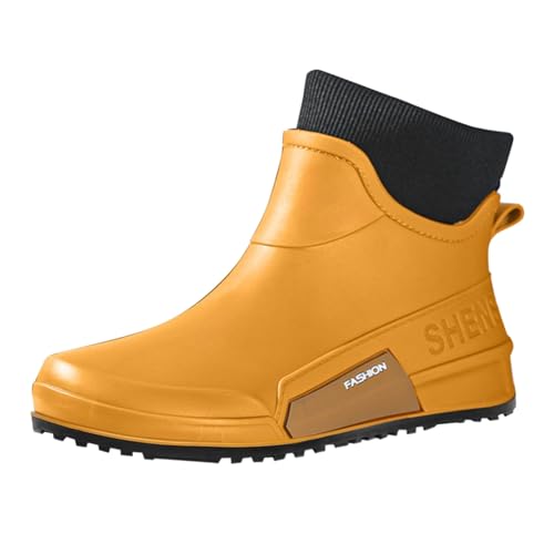 Gummistiefel Damen Herren Herbst Winter Regenstiefel Atmungsaktiv Wasserschuhe Flach rutschfest Kurze Stiefel Wasserdicht Halbhoch Barfuss Stiefel Gartenschuhe für Arbeit Angeln Küche von Generisch