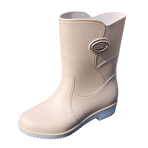 Gummistiefel Damen Hoch, Regenstiefel Regenschuhe Wasserdicht Sicherheitsstiefel Rain Boots Rutschfeste Gartenschuhe Garten Stiefel Schlupfstiefel Arbeitsstiefel Gummistiefeletten Berufsschuhe von Generisch