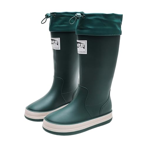 Gummistiefel Damen Hoch Wasserdicht,Regenstiefel Damen Leicht Langschaft Stiefel rutschfest Regenschuhe Warm Gartenschuhe Stylische Arbeitsschuhe Verschleiß Schlupfstiefel Einfarbig Übergangsstiefel von Generisch