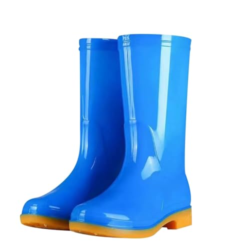 Gummistiefel Damen Wasserdicht Outdoor Regenstiefel Rutschfest Hohe Gummistiefel Mode Bunt Regenschuhe Garten Stiefel von Generisch